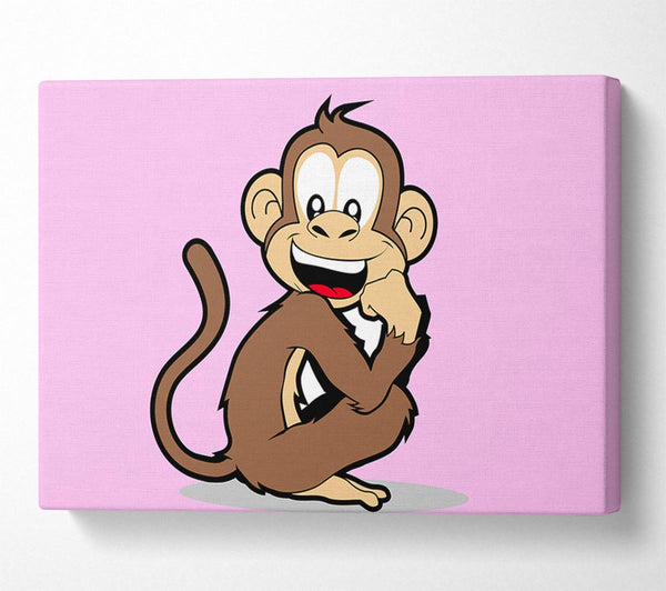 Sitting Monkey Smiling Pink