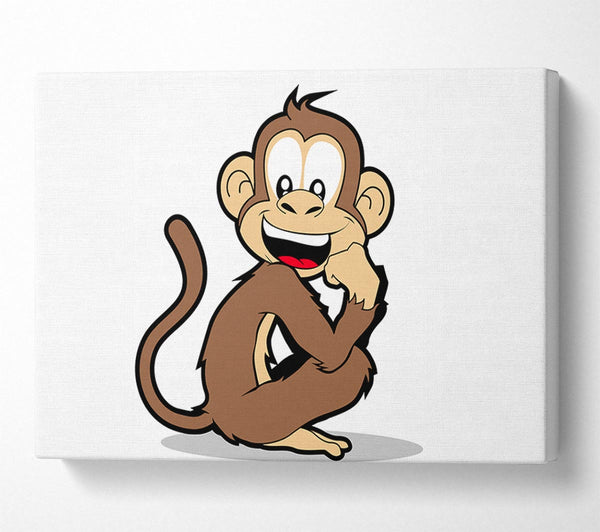 Sitting Monkey Smiling White