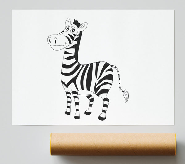 Standing Zebra White