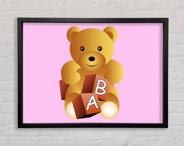 Teddy Bear Alphabet Blocks Pink