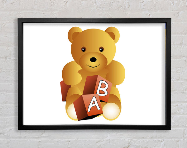 Teddy Bear Alphabet Blocks White