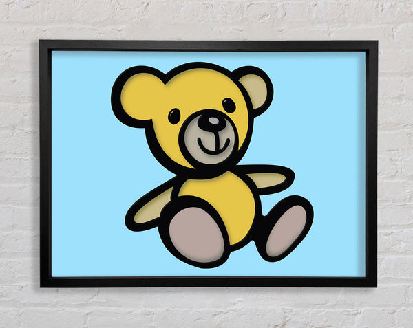 Teddy Bear Cartoon Baby Blue