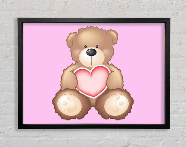 Teddy Bear Love Heart Pink