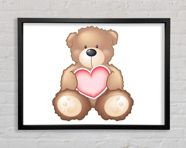 Teddy Bear Love Heart White