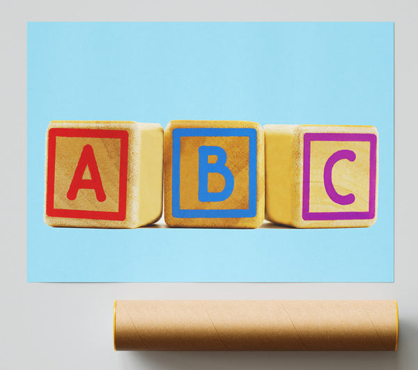 Three Alphabet Blocks Baby Blue