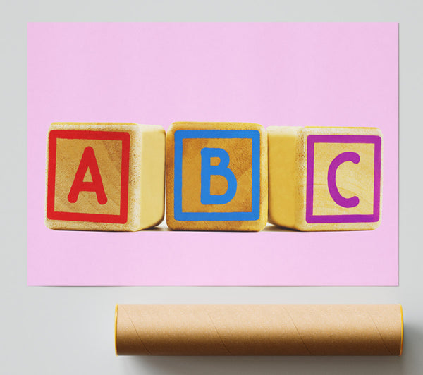 Three Alphabet Blocks Pink