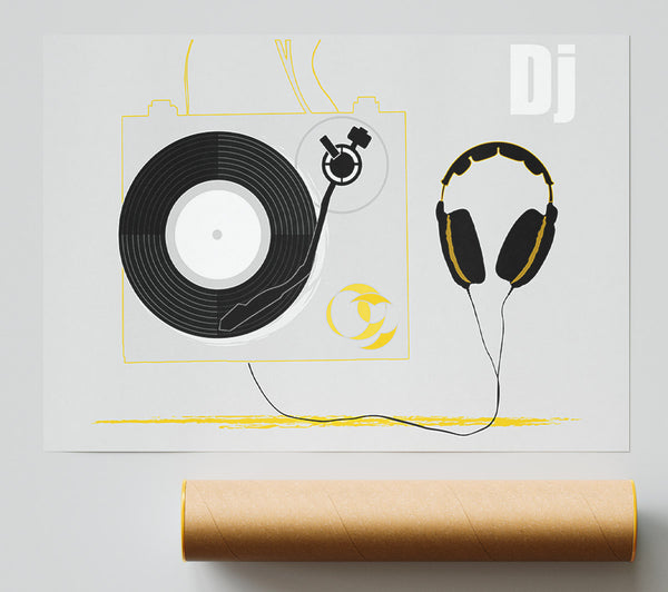 Dj Turn Style And Headphones