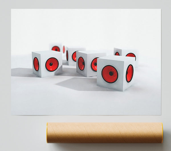 Red Speaker Cubes