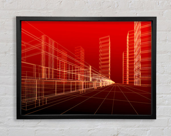 Red Futuristic City