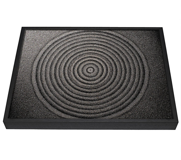 A picture of a Perfect Circular Sand Formation zen framed canvas print sold by Wallart-Direct.co.uk