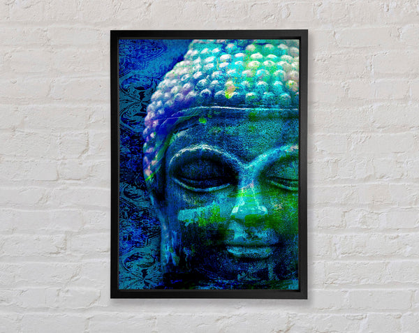 Retro Blue Green Buddha