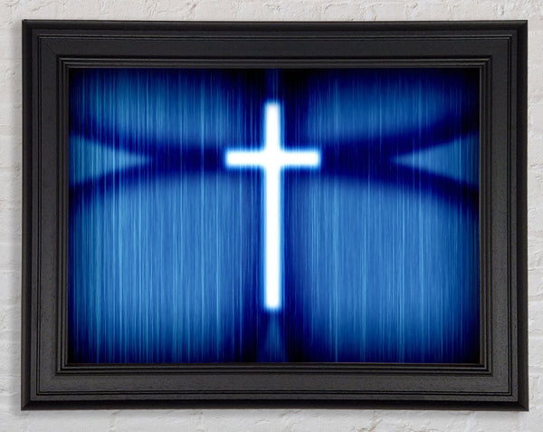 Christian White Cross Blue Background