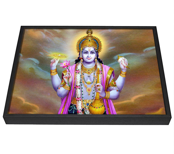 A picture of a Hindu Vishnu framed canvas print sold by Wallart-Direct.co.uk