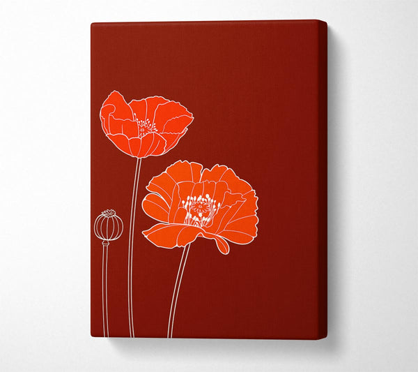 Red Poppies Maroon