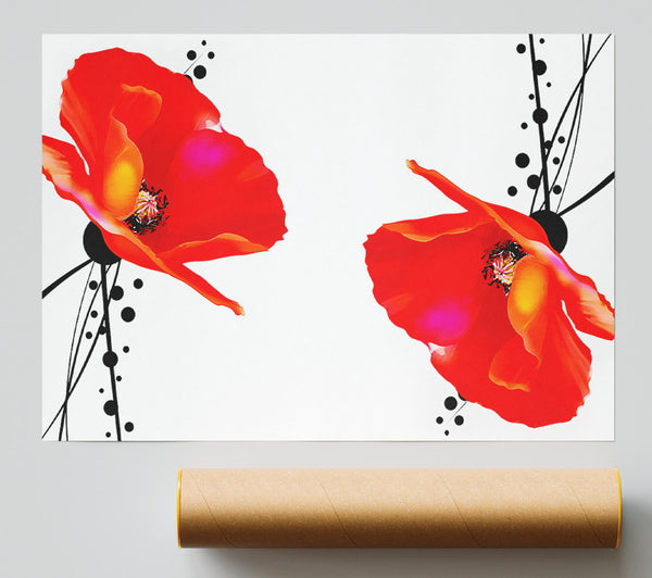 Twin Poppy Abstract