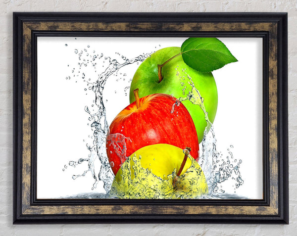 Apples Splashing Water