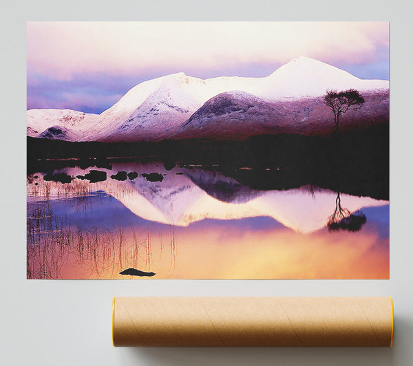 Tranquil Mountain Snow Reflections