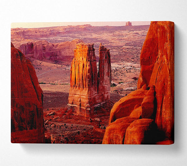 Courthouse Towers At Sunset Arches National Park Utah