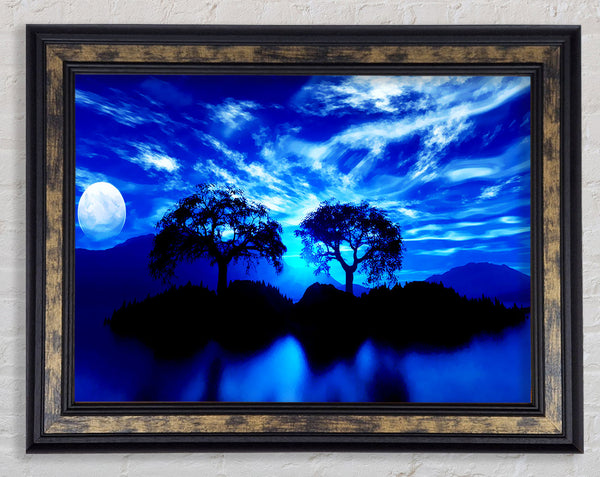 Blue Twin Island Moon