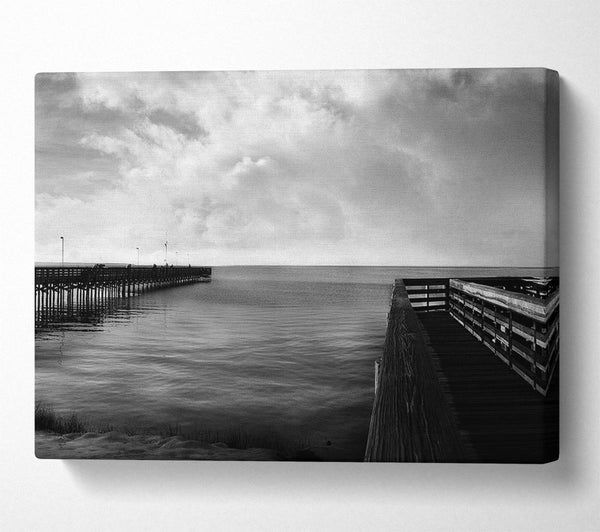 Twin Pier Ocean B n W