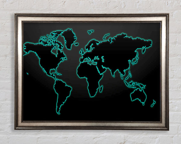 Black World Map