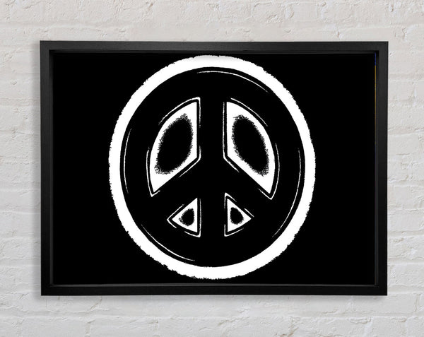 Peace Sign White On Black