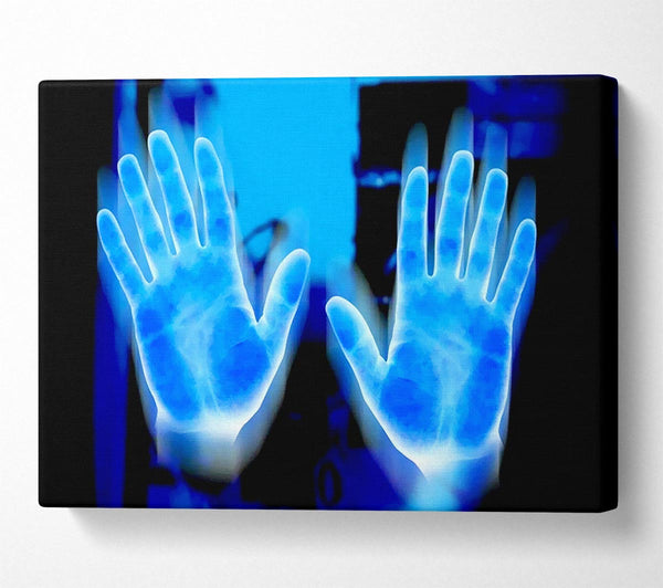 Vibrant Blue Hand Prints