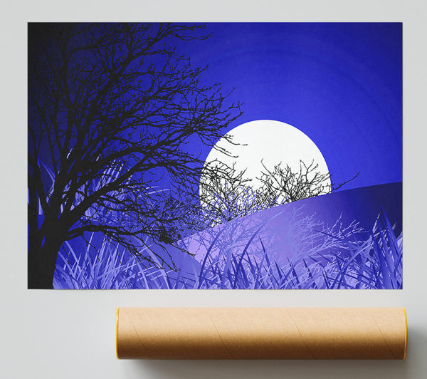 Purple Moonlit Landscape