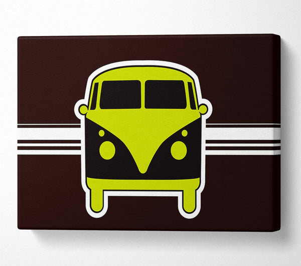 Retro Vw Camper Van Lime Green