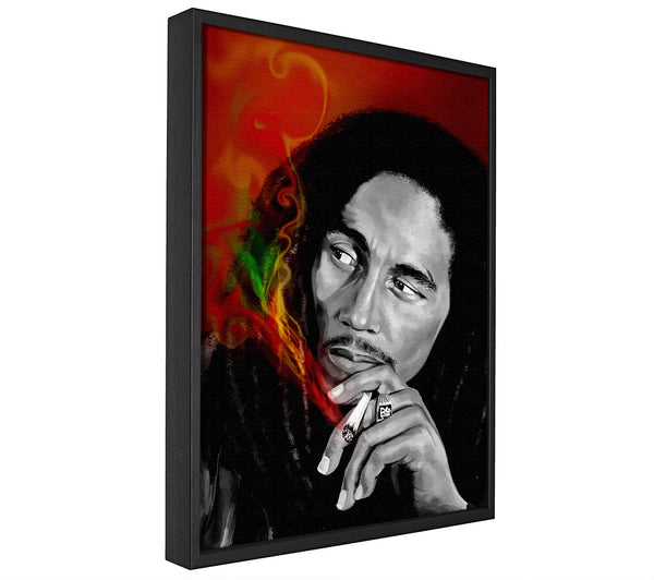 A picture of a Bob Marley Smoke framed canvas print sold by Wallart-Direct.co.uk