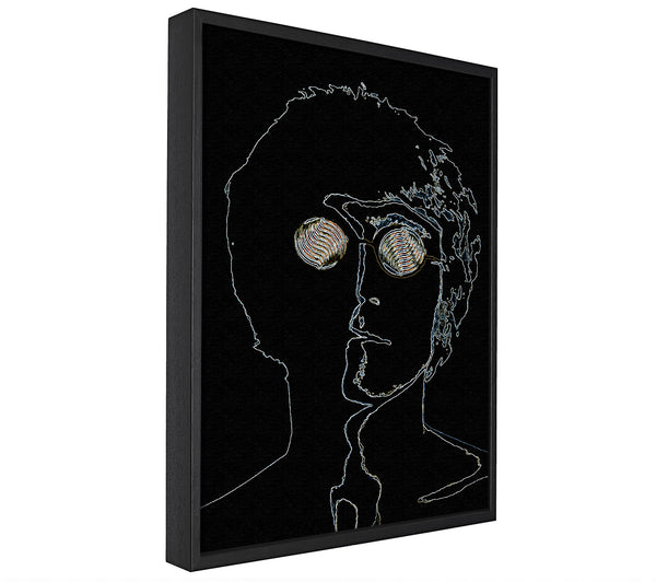 A picture of a John Lennon Black framed canvas print sold by Wallart-Direct.co.uk