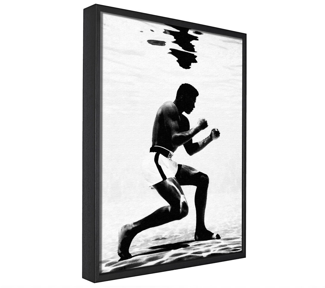 A picture of a Muhammad Ali Boxing Under Water framed canvas print sold by Wallart-Direct.co.uk