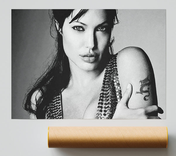 Angelina Jolie Dragon Tattoo