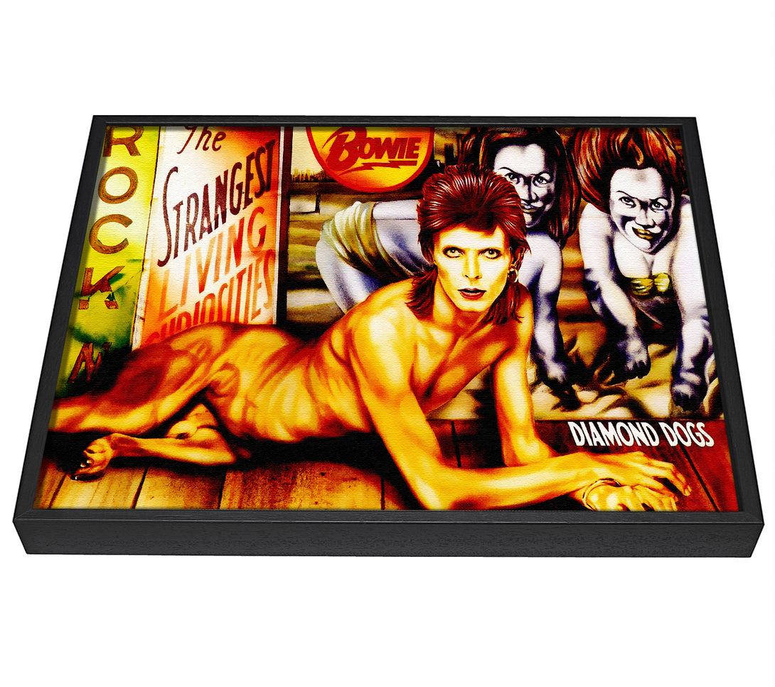 A picture of a David Bowie Diamond Dogs framed canvas print sold by Wallart-Direct.co.uk