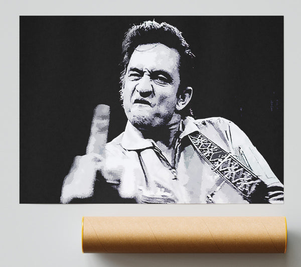 Johnny Cash Finger B N W