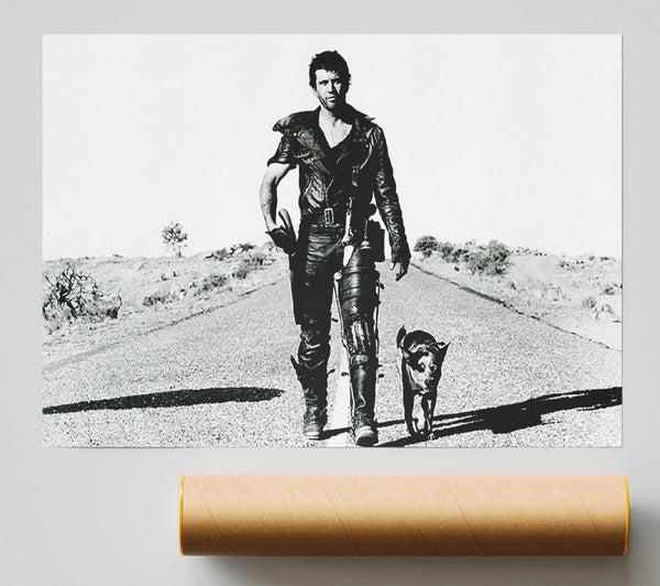 Mad Max Highway Walk With Dog B N W