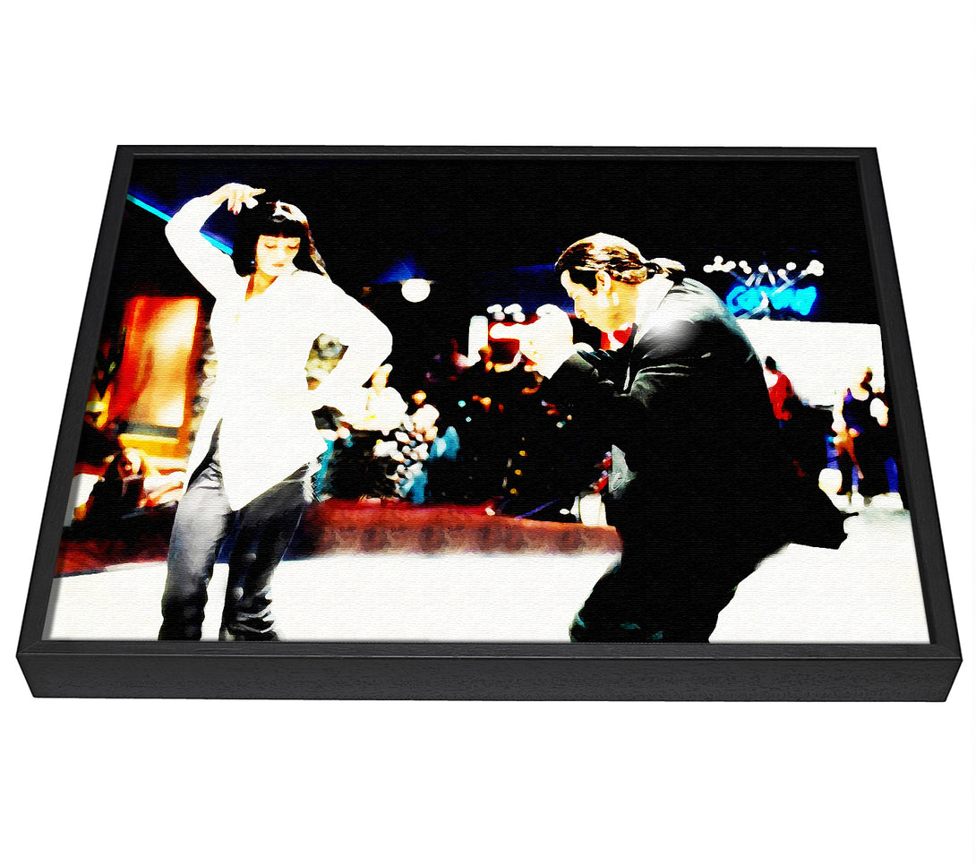 A picture of a Pulp Fiction Dance Off Mia framed canvas print sold by Wallart-Direct.co.uk