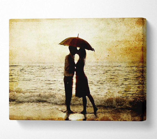 Romantic Love Couple In The Rain