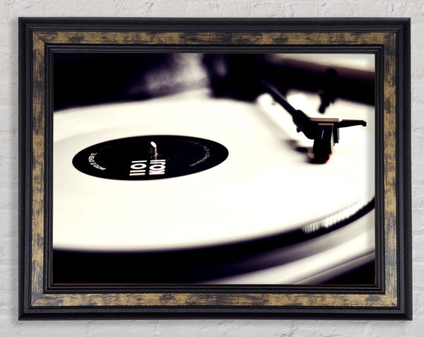 Vinyl Record Player Black And White