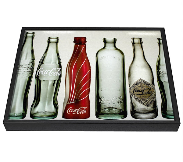 A picture of a Old Coca Cola Bottles framed canvas print sold by Wallart-Direct.co.uk