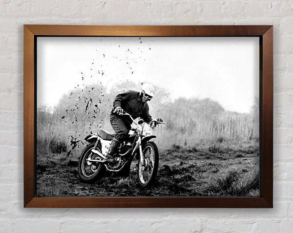 Motor Bike In The Mud B n W