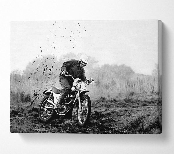 Motor Bike In The Mud B n W