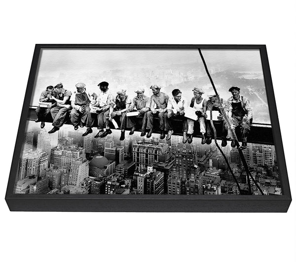 A picture of a Lunch A Top Of A Skyscraper framed canvas print sold by Wallart-Direct.co.uk