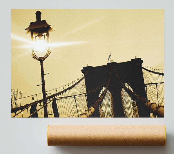 Brooklyn Bridge Street Light Retro