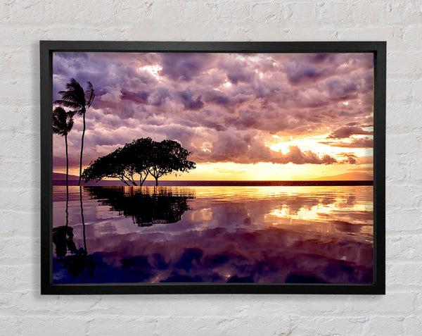 Stunning Tree In The Cloudy Sky Ocean