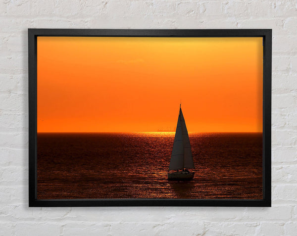 Sailing In The Stunning Sunset Ocean