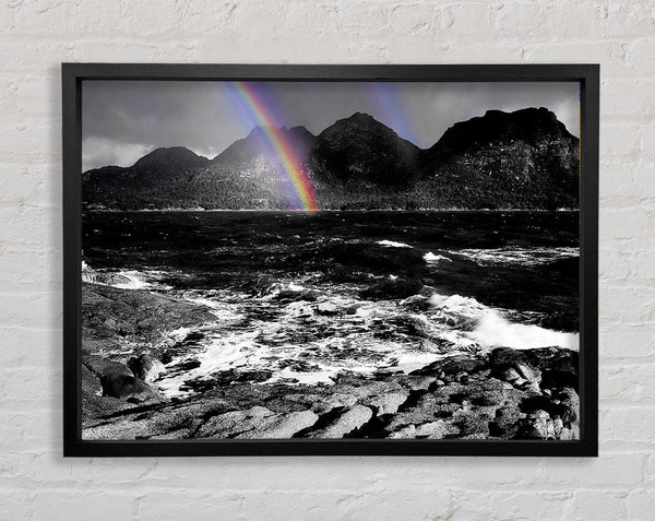 Rainbow Ocean Mountains B n W