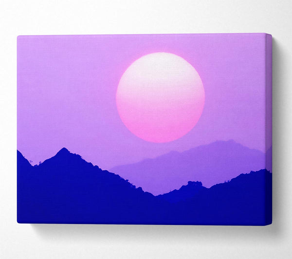 Huge Sun Over The Mountain Tops Purple