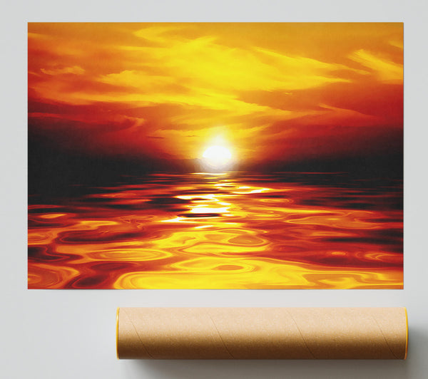 Lava Ocean Sunset Yellow