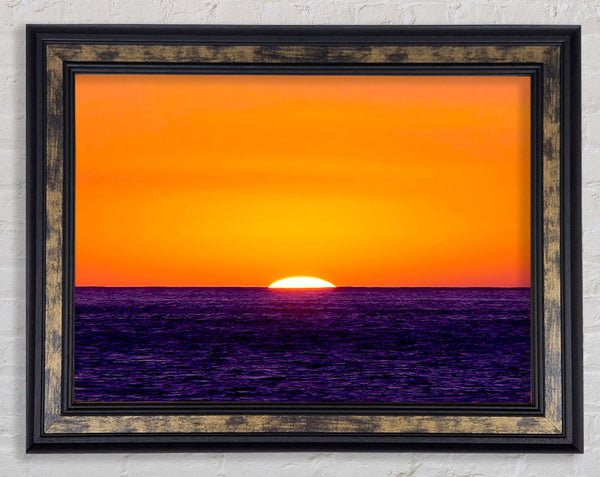 As The Sun Goes Down Over The Ocean Orange